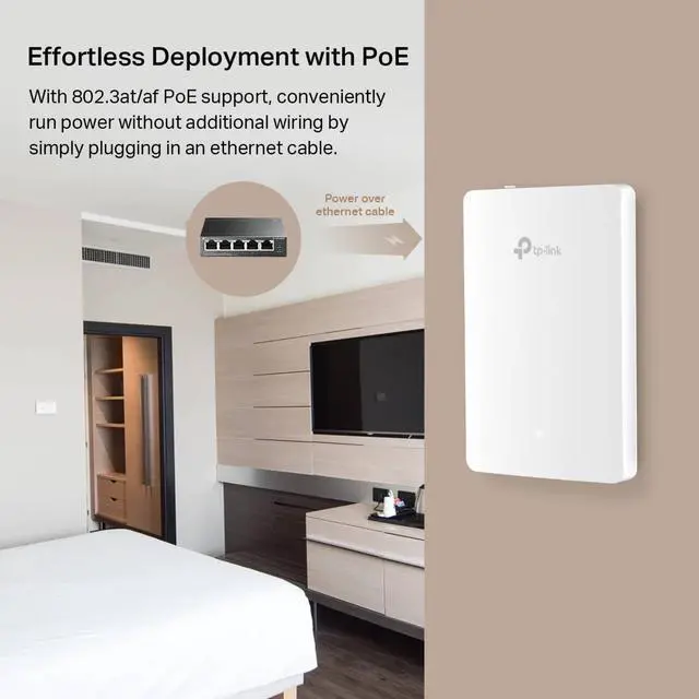 Alt view image 3 of 5 - TP-Link EAP235-Wall Omada AC1200 in-Wall Wireless Gigabit Access Point MU-MIMO & Beamforming PoE Powered Quick Installation SDN Integrated Cloud Access & Omada app White
