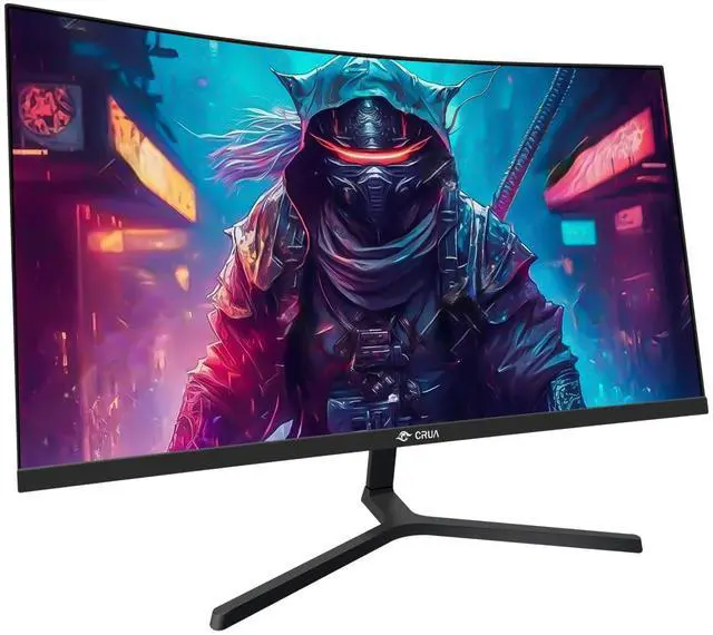 Alt view image 2 of 5 - CRUA 24 Inch Curved Gaming Monitor, 144hz/165hz FHD 1080P Frameless Computer Monitor, PC Monitors Support AMD Freesync, 99% sRGB, DP, HDMI, Compatible Wall Mountable Installs-Black