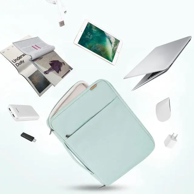 Alt view image 5 of 5 - DOMISO 16 inch Laptop Sleeve Case Water Resistant Shockproof Protective Computer Bag for 16" Dell/HP Pavilion Envy/ThinkPad IdeaPad/ASUS Vivobook,Mint Green