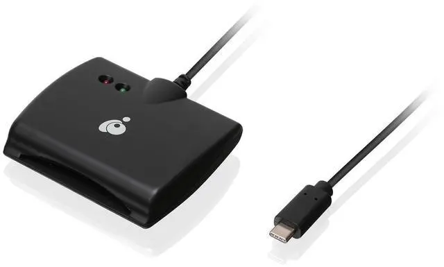 Main image of IOGEAR USB-C Common Access CAC Smart Card Reader - DOD - Government - Healthcare - TAA Compliant - Support for V7.x n V8. USAccess Personal Identity Verification (PIV) - Mac OS - Win - Linux- GSR205