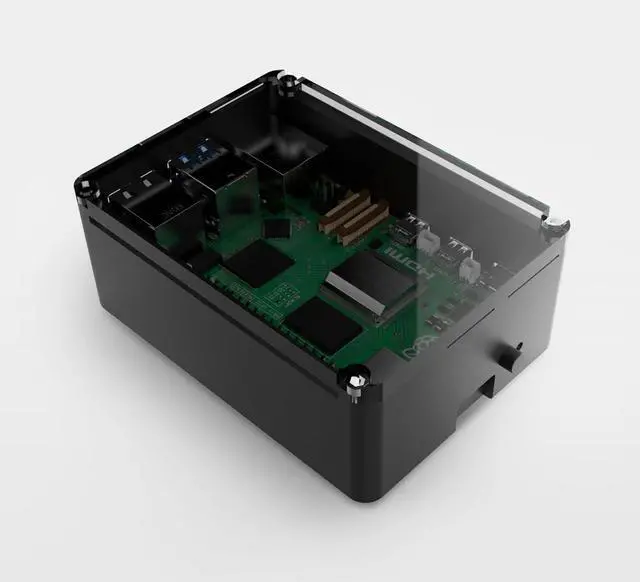 Alt view image 3 of 5 - anidees Aluminum Pi case for Raspberry Pi 5  Black (AI-PI5-BB)