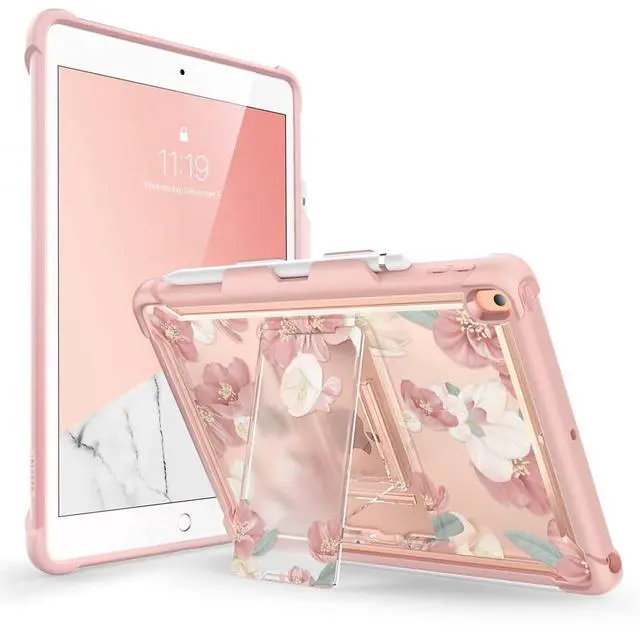 Main image of i-Blason Case for iPad 9th/8th/7th Gen 10.2 Inch (2021/2020/2019) [Halo Series] Clear Proteciton with Built in Kickstand, TPU Inner Bumper (P)