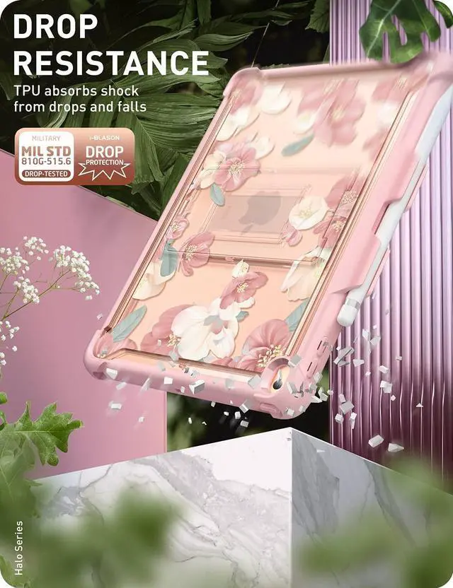Alt view image 3 of 5 - i-Blason Case for iPad 9th/8th/7th Gen 10.2 Inch (2021/2020/2019) [Halo Series] Clear Proteciton with Built in Kickstand, TPU Inner Bumper (P)