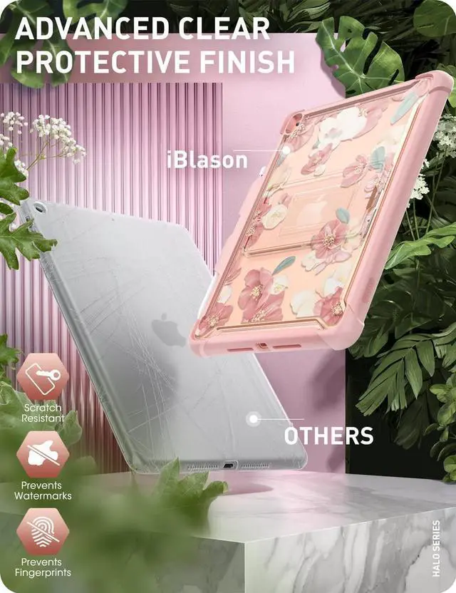 Alt view image 4 of 5 - i-Blason Case for iPad 9th/8th/7th Gen 10.2 Inch (2021/2020/2019) [Halo Series] Clear Proteciton with Built in Kickstand, TPU Inner Bumper (P)