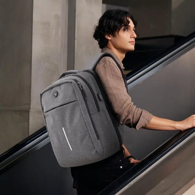 Alt view image 2 of 4 - OIWAS Travel Laptop Backpack, Lightweight Business Work Backpack for Men 15.6inch Carry On Backpack with USB Port, 32.8L Large Airline Approved Laptop Daypack (Grey)