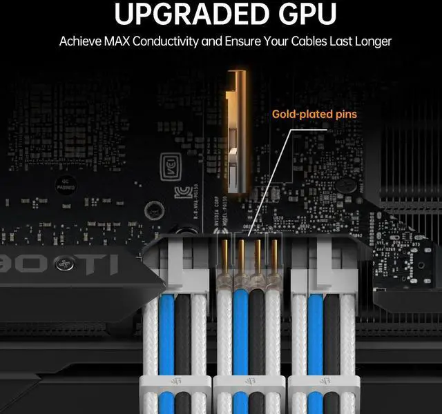 Alt view image 4 of 5 - Asiahorse Customization Mod Sleeve Extension Power Supply Cable Kit 16AWG ATX/EPS/8-Pin PCI-E/6-pin PCI-E (Mix Color, Blue-White)