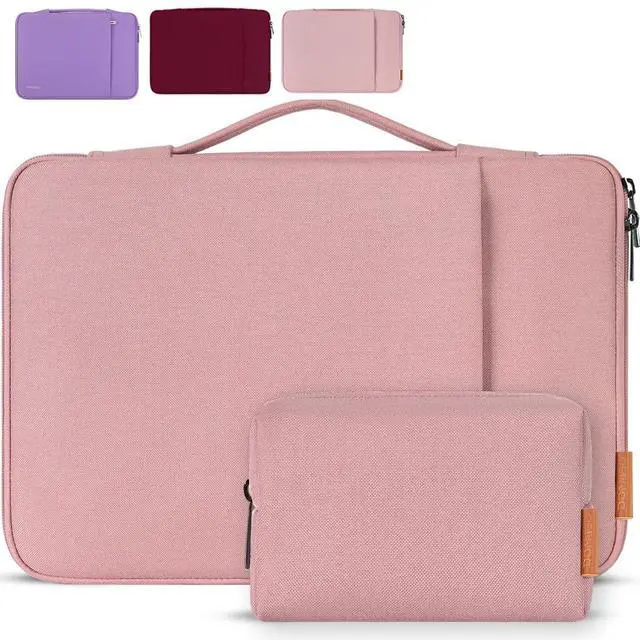Alt view image 2 of 5 - DOMISO 17.3 inch Laptop Sleeve Case Water Resistant Shockproof Protective Computer Bag for 17.3" Notebook/IdeaPad/LG Gram/HP Pavilion Envy 17/MSI with Accesory Bag,Pink