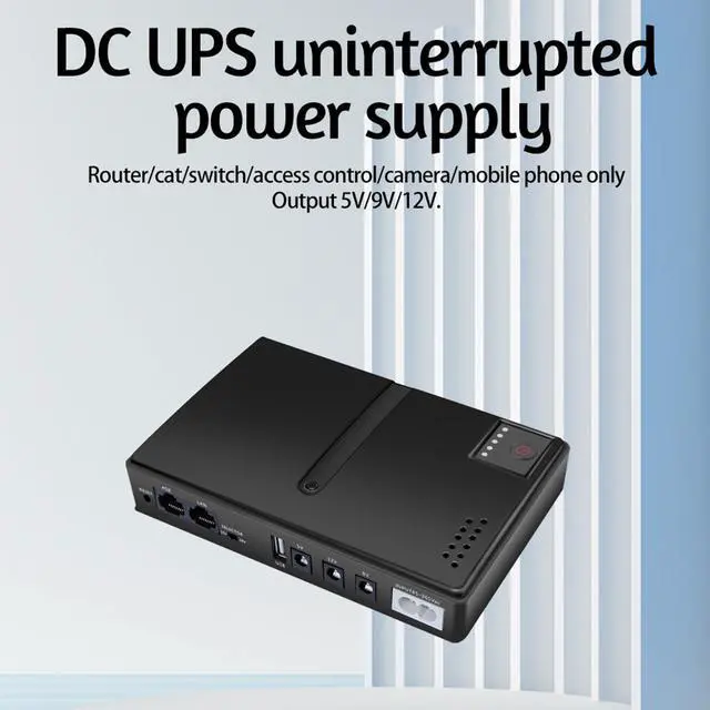 Alt view image 2 of 5 - UPS Power Supply, 10400mAh Battery Backup Power Supply, 36W USB 5V DC 5V 9V 12V POE 15V 24V 6 Outlets, Small Lightweight for Security Camera Router (US Plug)