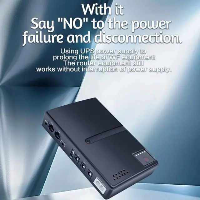 Alt view image 4 of 5 - UPS Power Supply, 10400mAh Battery Backup Power Supply, 36W USB 5V DC 5V 9V 12V POE 15V 24V 6 Outlets, Small Lightweight for Security Camera Router (US Plug)