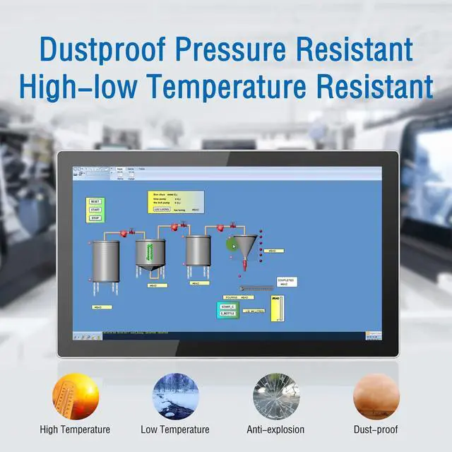 Alt view image 2 of 5 - GreenTouch 13.3 Inch Industrial Embedded Capacitive Touchscreen Monitor, Open Frame Multi-Touch Screen Industrial Front IP65 Monitor - HDMI+VGA+DVI - 1920 * 1080 Resolution