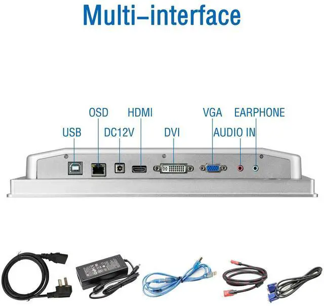 Alt view image 5 of 5 - GreenTouch 13.3 Inch Industrial Embedded Capacitive Touchscreen Monitor, Open Frame Multi-Touch Screen Industrial Front IP65 Monitor - HDMI+VGA+DVI - 1920 * 1080 Resolution