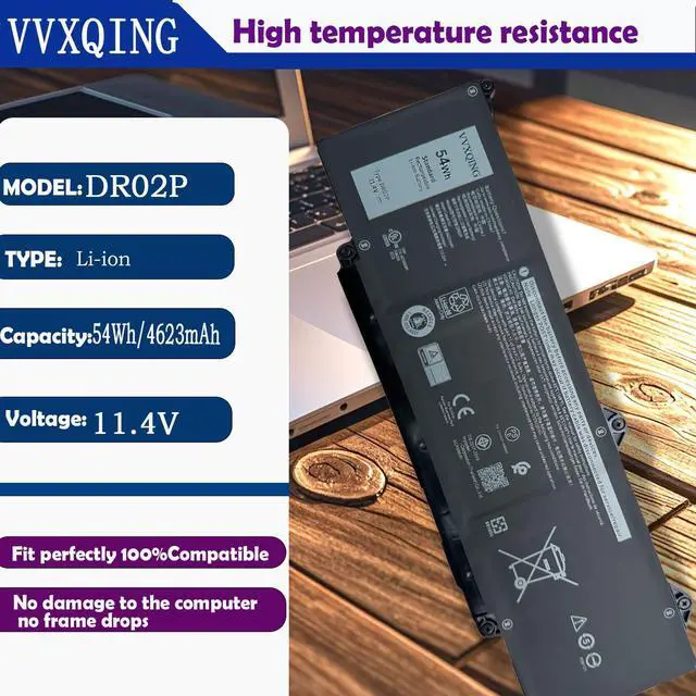 Alt view image 2 of 5 - VVXQING DR02P Laptop Battery 54Wh 4623mAh 11.4V Compatible with Dell Latitude 5440 5450 5540 5550 / Precision 3480 3490 3580 3590 Series DRO2P 803W6 0803W6 2X1V9 02X1V9 3-Cell