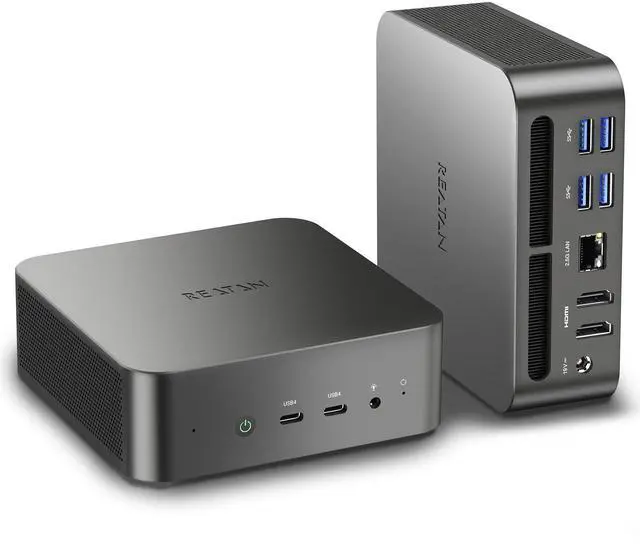 Main image of Reatan Alloy 9 Mini Gaming PC AMD Ryzen 9 7940HS(up to 5.2GHz) 32GB DDR5 1TB SSD 5600 MHz RAM, Desktop Mini Computers, Radeon 780M Graphics,Quad Display 2.5Gbps LAN,HDMI 2.1, 8K USB 4.0 Wi-Fi 6E/BT5.3