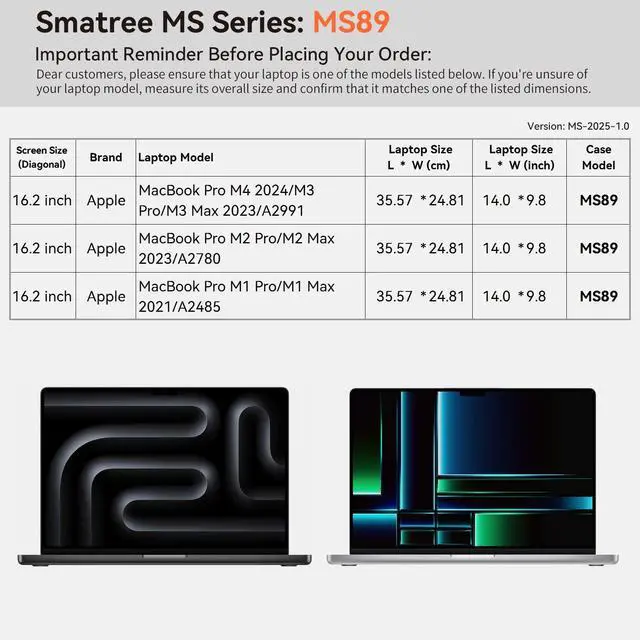 Alt view image 2 of 5 - Smatree MS89 Hard EVA Protective Sleeve with Stand Compatible for 16.2 inch Apple MacBook Pro M4 2024/M3 Pro/M3 Max 2023/A2991, for 16.2 inch MacBookPro M2Pro/M2 Max/M1Pro/M1Max 2023/2021 A2780/A2485