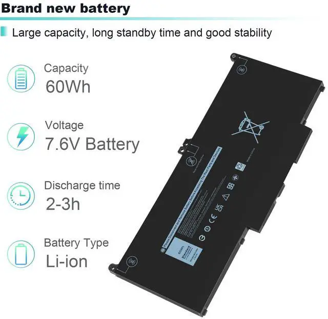 Alt view image 2 of 5 - Futurebatt MXV9V Laptop Battery Replacement for Dell Latitude E5300 E5310 E7300 E7400Latitude 5310 5300 2-in-1 Series 5VC2M 05VC2M 829MX 0829MX P96G P96G001 P97G P97G001 P97G002 P99G P99G001 P100G