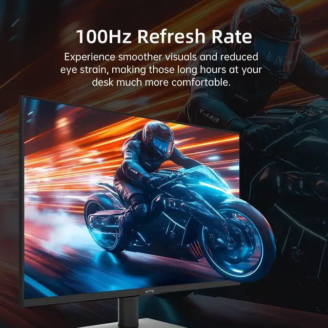 Alt view image 2 of 5 - KTC 24 inch Monitor - 1080P Monitor, 100Hz FreeSync Gaming Moniter with HDR10,VESA Mountable, Adjustable Tilt, ZeroFrame Design, HDMI,VGA,Earphone Ports, PC Monitors for Office