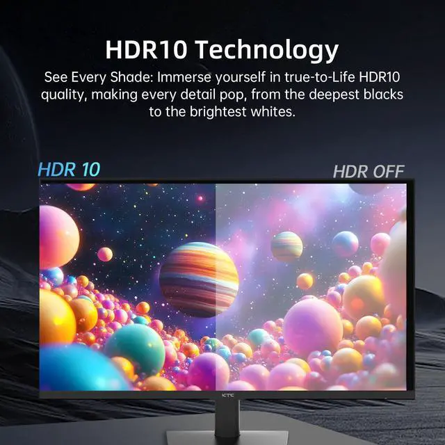 Alt view image 5 of 5 - KTC 24 inch Monitor - 1080P Monitor, 100Hz FreeSync Gaming Moniter with HDR10,VESA Mountable, Adjustable Tilt, ZeroFrame Design, HDMI,VGA,Earphone Ports, PC Monitors for Office