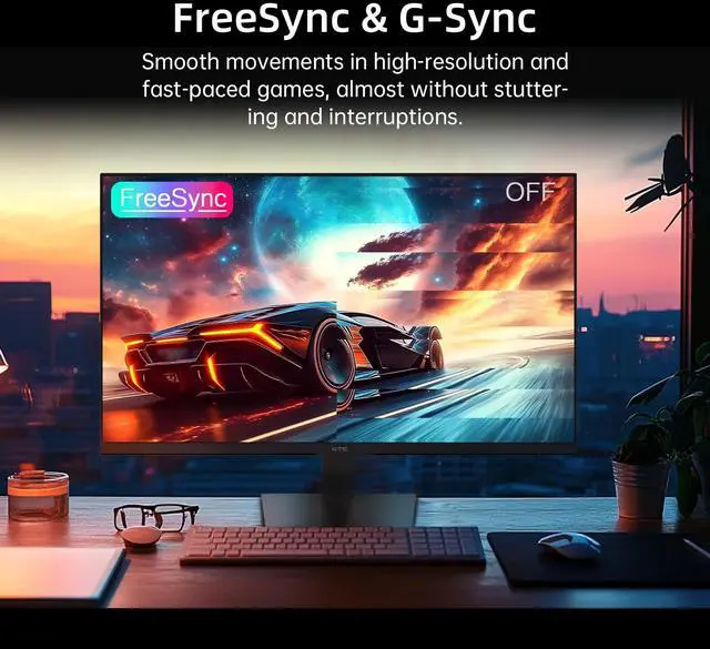 Alt view image 3 of 5 - KTC 24 inch Monitor - 1080P Monitor, 100Hz FreeSync Gaming Moniter with HDR10,VESA Mountable, Adjustable Tilt, ZeroFrame Design, HDMI,VGA,Earphone Ports, PC Monitors for Office