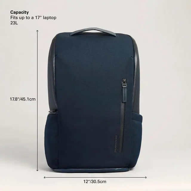 Alt view image 5 of 5 - Troubadour Pioneer Backpack 3.0 - Premium Everyday Bag with Padded Laptop Section, Ventilated Shoe Compartment & Sustainable Waterproof Material - All-Day Lightweight Comfort Design - Navy