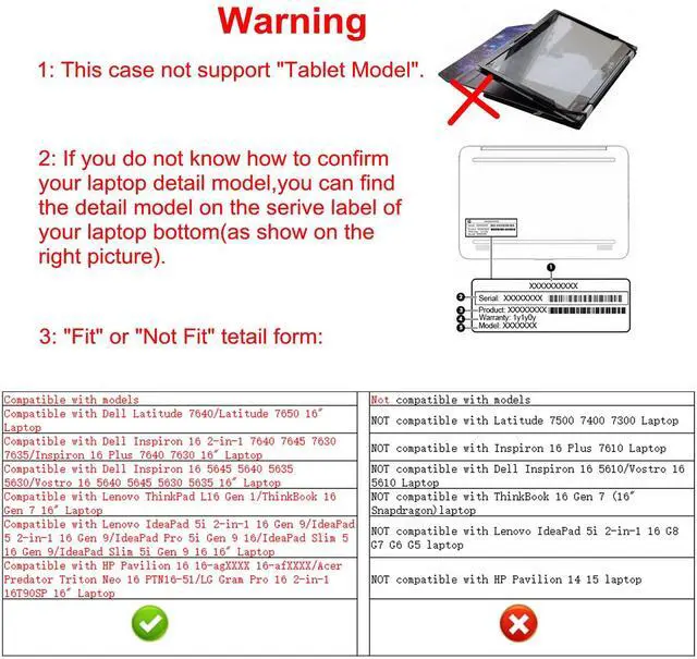 Alt view image 2 of 5 - Alapmk Protective Case for Lenovo ThinkPad L16 Gen 1 & Latitude 7650/Inspiron 16 2-in-1 7640 7645/Inspiron 16 5640/Inspiron 16 Plus 7640/Vostro 5640 & Pavilion 16 16-agXXXX 16-afXXXX 16" Laptop,Black