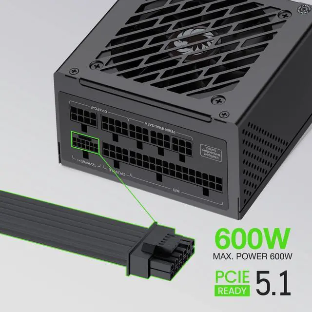 Alt view image 2 of 5 - GAMEMAX GS Series SFX Power Supply 750W, Full Modular, 80 Plus Gold PSU (GS-750G BK)