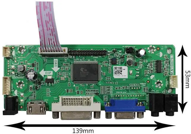 Alt view image 4 of 5 - VSDISPLAY DVI VGA Audio LCD Controller Board 68676 Compatible with 32" 32 inch 1920x1080 HV320FHB N00 N02 N10 N80 N4K F40 LVDS Interface LCD Screen