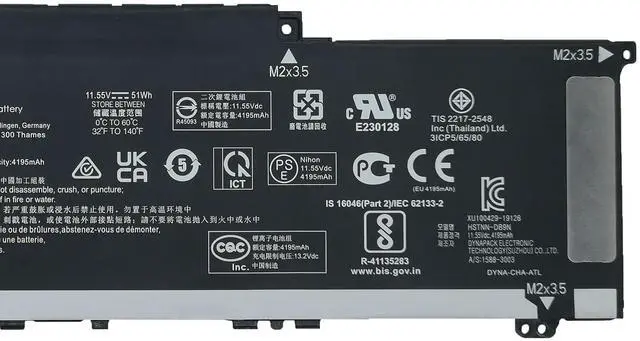 Alt view image 3 of 5 - EPYOBW BN03XL Laptop Battery 51Wh 11.55V Compatible with HP Envy 13 13-AY 13-BA 13-BD 13-AR 15-ED 15-EE 15-ES/Pavilion 15-EH Series HSTNN-DB9N HSTNN-OB1O L73965-271 L76965-2C1 L76965-AC1