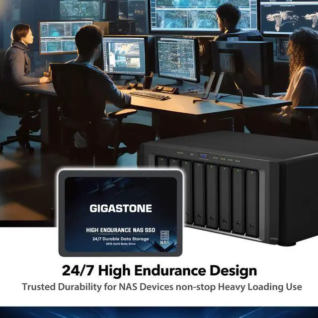Alt view image 3 of 5 - Gigastone 4TB NAS SSD Drive 24/7 Durable High Endurance RAID Data Storage Network Attached Storage 2.5" SATA Internal Solid State Hard Drives