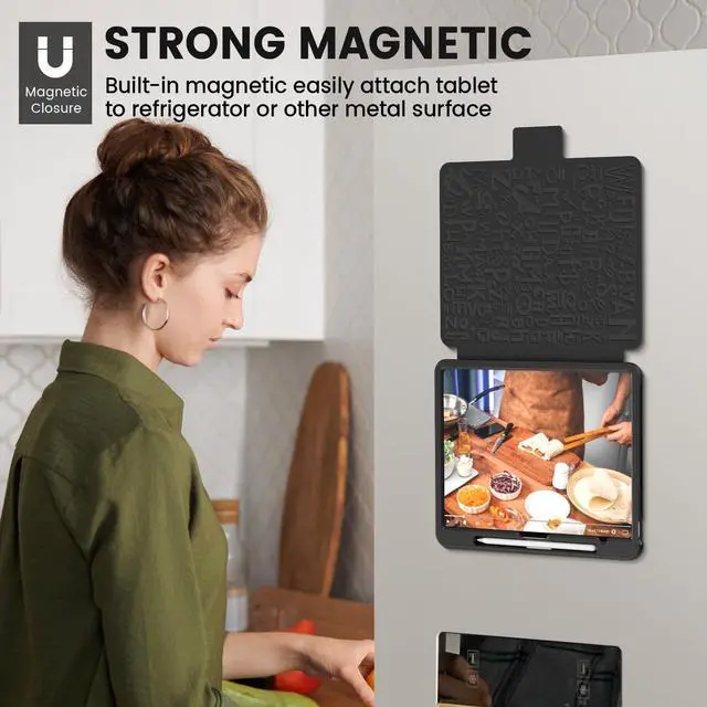 Alt view image 4 of 5 - Timecity for iPad Air 13 Inch Case M3 2025/ M2 2024, Strong Magnetic with 6 Angle Stand, Auto Sleep/Wake, Upgrade PU Leather Cover for iPad Air 13 2024, Black