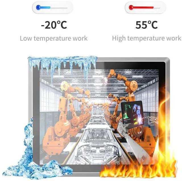 Alt view image 5 of 5 - SunKol 15 inch Industrial Embedded Panel PC, 10 Point Capacitive Industrial Touch Screen Panel Computer, 2xUSB3.0,HDMI,2xRS232,2xLAN (J6412, 8GB RAM 128GB SSD)