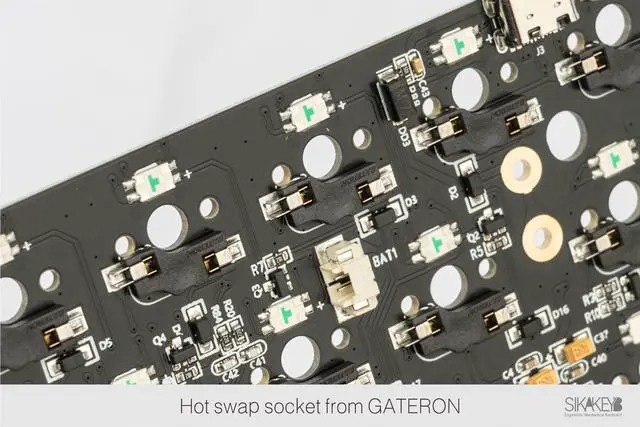 Alt view image 4 of 5 - SIKAKEYB SK1 DIY Mechanical Keyboard Kit, ABS 60% Layout RGB Hot Swap 3Pin/5 Pin Switch,Tri-Mode BT5.0/2.4GHz/Type-C Wired, GH60 Compatible (Black, no Switch and keycap)