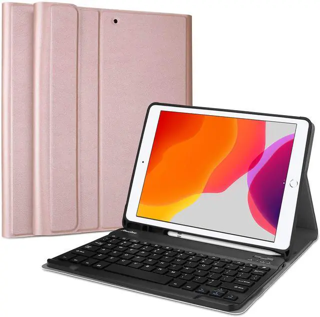 Main image of ProCase Keyboard Case for iPad 10.2 9th Gen 2021/ 8th Gen 2020/ 7th Gen 2019/ iPad Air 10.5" 2019 / iPad Pro 10.5 2017, Wireless Magnetically Detachable Keyboard Case, Auto Sleep/Wake-Rosegold