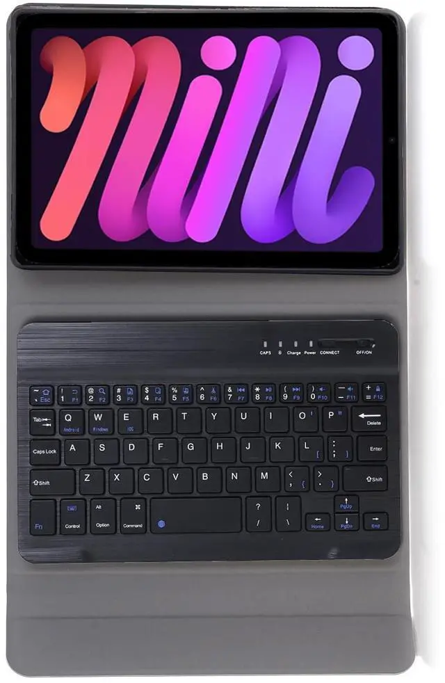 Alt view image 5 of 5 - Lrufodya Keyboard Case for iPad mini 7 A17 Pro & iPad mini 7th/6th Generation (2024/2021) - Detachable Bluetooth Keyboard with Slim Folio Stand, USB-C Rechargeable, and Pen Holder (Black)