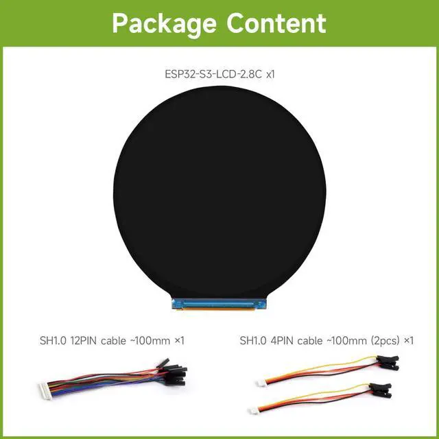 Alt view image 2 of 5 - Waveshare ESP32-S3 2.8inch Round Display Development Board, 480×480, 32-bit LX7 Dual-core Processor, Without Touch Function