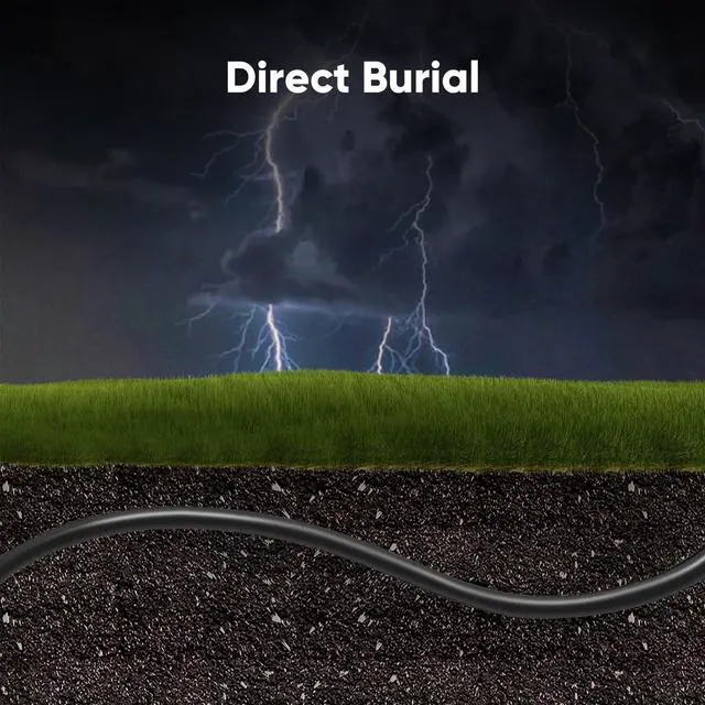 Alt view image 2 of 5 - VOIETOLT Cat 6 Outdoor Ethernet Cable 100 ft, 10Gbps 550MHz Pure Copper Network Internet Cable Direct Burial Waterproof UV LLDPE Jacket, LAN Cable Patch Cord with 20 Ties, UTP Support POE for PC