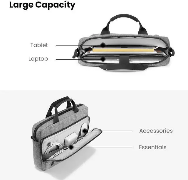 Alt view image 2 of 5 - tomtoc Protective Laptop Shoulder Bag for 15.6 Inch Universal HP Dell Acer ASUS Lenovo Laptop Chromebook Ultrabook, Multi-Functional Business Laptop Briefcase for 15 16 In MacBook Air/Pro M4/M3/M2/M1