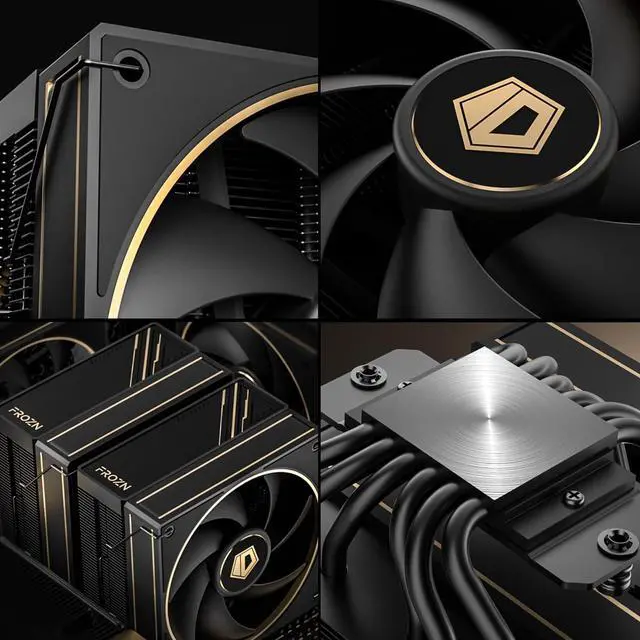 Alt view image 5 of 5 - ID-COOLING FROZN A620 GDL Limited Edition Dual-Tower Air CPU Cooler, 6 Heatpipes, Dual 120x120x27mm FDB Fans, Black CPU Cooler with Golden Lines Decorated, Support LGA1851/1700/1200/115X; AMD AM5/AM4