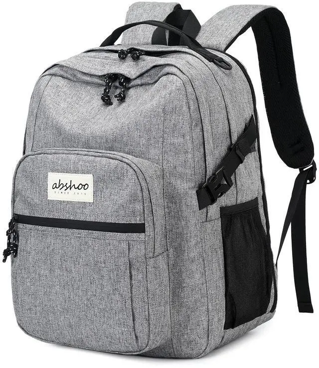 Main image of abshoo Classical Laptop Travel Backpack for Women Men College School Bookbag With USB Charging Port (Grey)