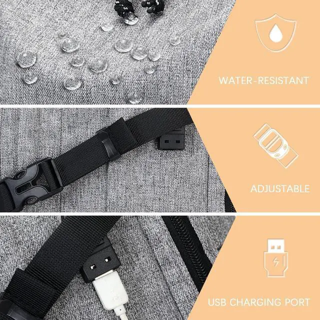 Alt view image 4 of 5 - abshoo Classical Laptop Travel Backpack for Women Men College School Bookbag With USB Charging Port (Grey)