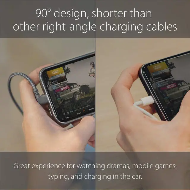 Alt view image 2 of 5 - Moshi Integra USB C to Lightning Cable 90 Degree 5ft/1.5m [MFi-Certified], iPhone 12 Charger, PD Fast Charging 60W, Ballistic Nylon Braiding for iPhone 12/11 Series (Use with USB C Charger)
