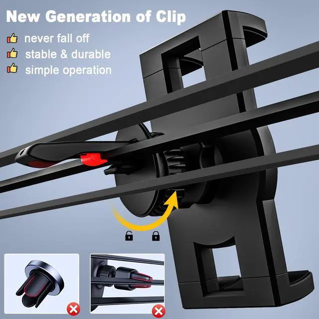 Alt view image 2 of 5 - YOOZ Tablet Air Vent Car Mount, AC Vent Tablet Phone Holder for Car [Upgrade Clip Never Shake] for iPad Pro Air Mini, Galaxy Tab, Kindle, Fire, iPhone 16 15 Pro Max, 4-12.9"