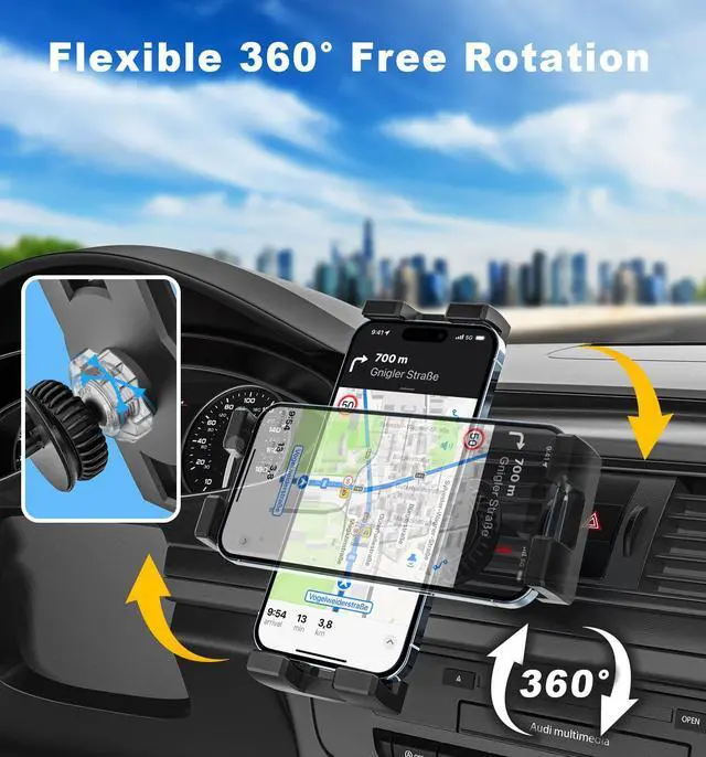 Alt view image 4 of 5 - YOOZ Tablet Air Vent Car Mount, AC Vent Tablet Phone Holder for Car [Upgrade Clip Never Shake] for iPad Pro Air Mini, Galaxy Tab, Kindle, Fire, iPhone 16 15 Pro Max, 4-12.9"