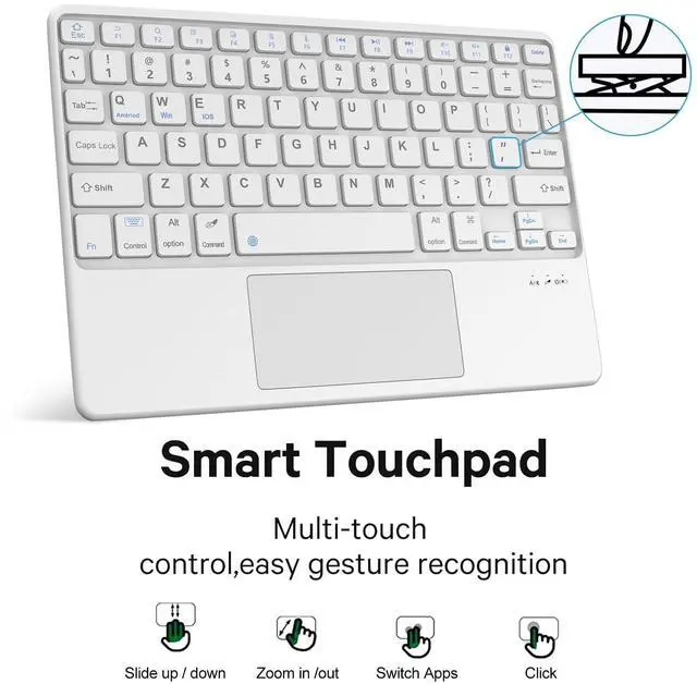 Alt view image 3 of 5 - Keyboard Case for Galaxy Tab A9 Plus 5G 11 Inch 2023, Multi-Touch Trackpad, Detachable Keyboard, Auto Sleep/Wake, Long Battery Life, Smart Folio Cover with S Pen Holder for Tab A9+ 11" (Green)