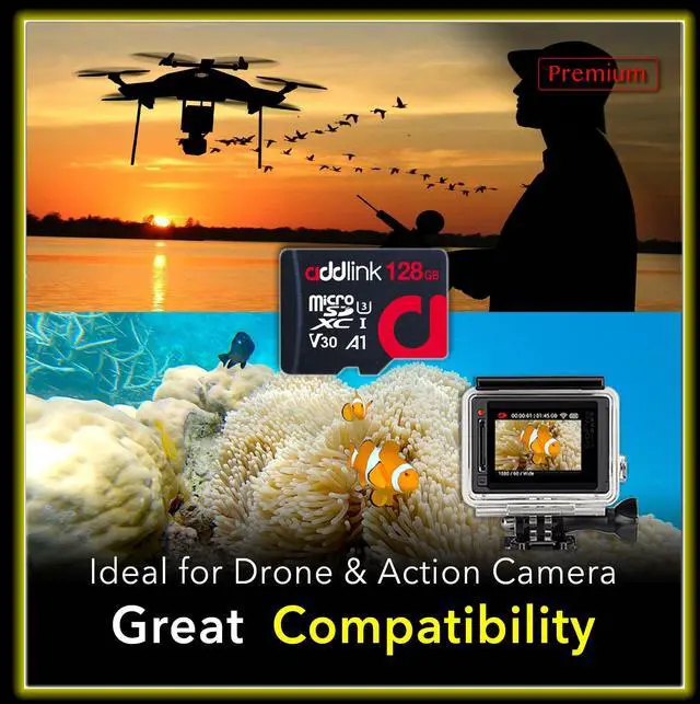 Alt view image 3 of 5 - addlink 128GB 3-Pack Micro SD Card, 4K Video Pro, Compatible with GoPro, Security Camera, Dash cam, Drone 100MB/s MicroSDXC Memory Card UHS-1 U3 V30 A1 with 2 SD Adapter (ad128GBMSXU3AX3)
