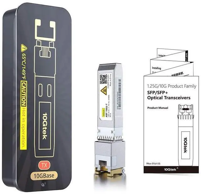 Alt view image 4 of 5 - 10Gtek 1.25/2.5/5/10G-T SFP+ to RJ45 CAT.6a Copper Module, Auto-Negotiation SFP+ to Ethernet Transceiver for Intel E10GSFPT, TP-Link TL-SM5310-T and More, up to 30-Meter