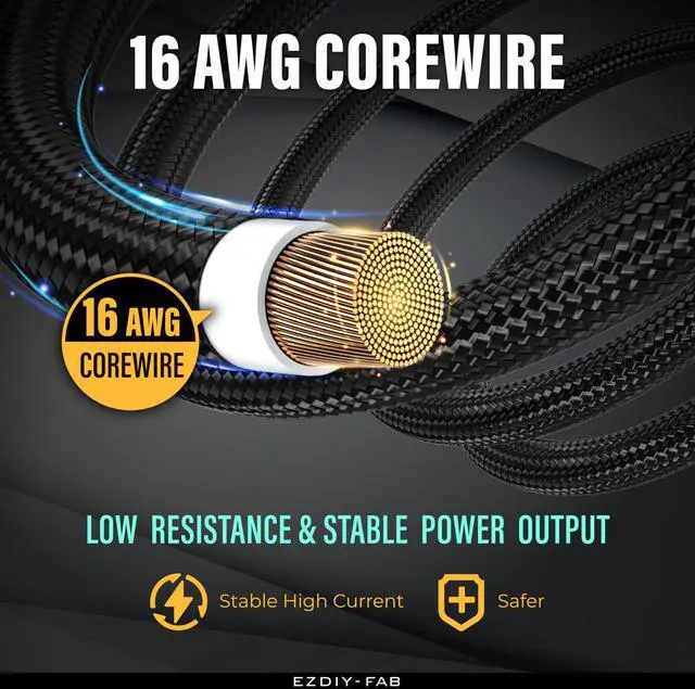 Alt view image 3 of 5 - EZDIY-FAB PSU Cable Extension Kit,16AWG Power Supply Extension Cable,1x24Pin/2x4+4 EPS/3x6+2 PCI-E,Custom PC Sleeve Cable 300MM with Combs-Black Grey