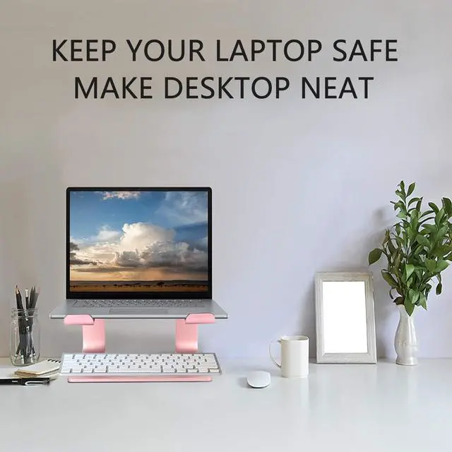 Alt view image 3 of 5 - Detachable Laptop Stand Rose Gold + Detachable Laptop Riser Black