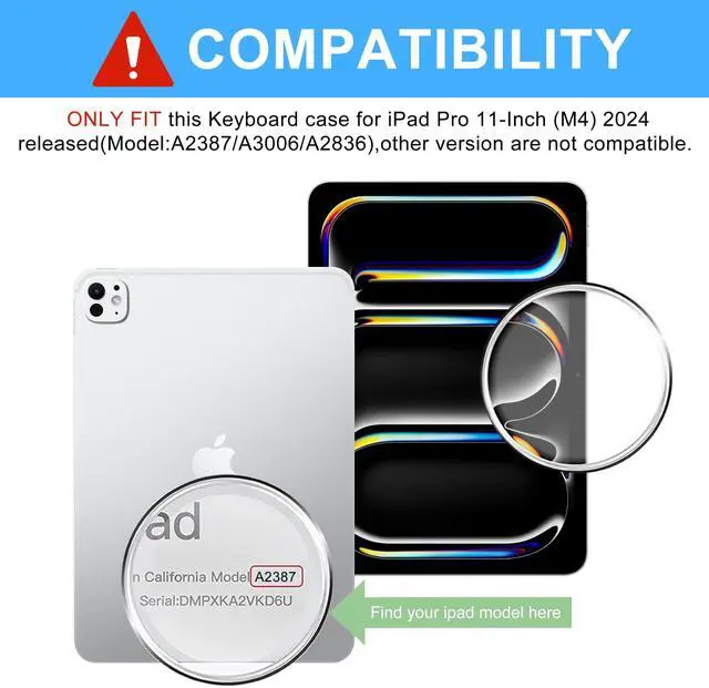 Alt view image 2 of 5 - for iPad Pro 11 inch Case with Keyboard (M4) 2024 New, Magnetic Detachable Wireless Bluetooth Keyboard, Smart Folio Cover with Pencil Holder for Ipad Pro 11", Slim& Light, Auto Sleep/Wake, Pink