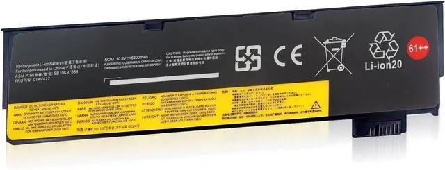 Main image of FLIWER 01AV427 SB10K97584 61++ Laptop Battery Replacement for Lenovo ThinkPad T470 P51S P52S T480 T570 T580 TP25 A475 A485 Series Notebook 01AV428 01AV492 4X50M08812 SB10K97585 [10.8V 72Wh]