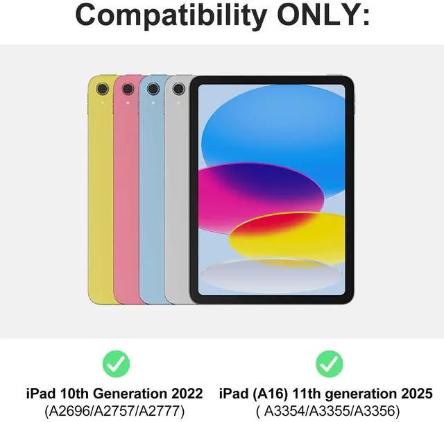 Alt view image 2 of 5 - Touchpad Keyboard Case for iPad (A16) 11th Gen 2025/iPad 10th Gen 10.9" 2022 - Multi-Touch Trackpad,7 Color Backlit, 360°Rotatable Smart Case with Trackpad Keyboard for iPad 11th /10th Gen  Rose Gold